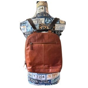 Jack George’s Brown Leather Voyager Small Convertible Backpack/Crossbody